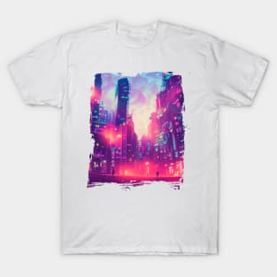 Cool Japanese Neon City T-Shirt